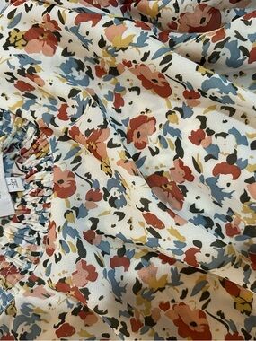 Hayden Floral Smocked Waist A-Line Dress in Cream, Rust, Blue, Yellow